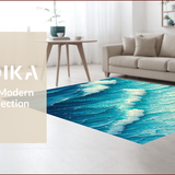Ultra Soft Area Rug, Non Slip, Stain Resistant, Washable Area Rugs for Living Room, Bedroom, Beach-Themed Nautical Kitchen Stain-Resistant Carpet(Blue)