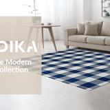 Artistic Dusk Blue Gingham Visual Appeal(Blue)
