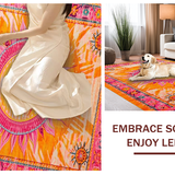 Ultra Soft Area Rug, Non Slip, Stain Resistant, Washable Area Rugs for Living Room, Bedroom, Sunny Whimsical Boho Splash(Orange)
