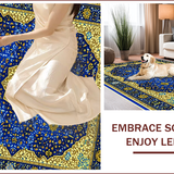 Ultra Soft Area Rug, Non Slip, Stain Resistant, Washable Area Rugs for Living Room, Bedroom, Velvet Islamic Prayer Mat(Blue)