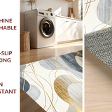 Ultra Soft Area Rug, Non Slip, Stain Resistant, Washable Area Rugs for Living Room, Bedroom, Rustic Neutral Patterned Layers(Gray)