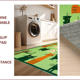 Ultra Soft Area Rug, Non Slip, Stain Resistant, Washable Area Rugs for Living Room, Bedroom, Vibrant Playful Creature Motif(Green)