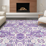Ultra Soft Area Rug, Non Slip, Stain Resistant, Washable Area Rugs for Living Room, Bedroom, Stylish Modern Lilac Petal Style(Purple)