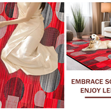 Ultra Soft Area Rug, Non Slip, Stain Resistant, Washable Area Rugs for Living Room, Bedroom, Sophisticated Geometric Red Accents(Red)