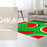 Ultra Soft Area Rug, Non Slip, Stain Resistant, Washable Area Rugs for Living Room, Bedroom, Playful Tropical Fruit Motif(Red)