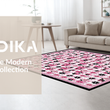 Ultra Soft Area Rug, Non Slip, Stain Resistant, Washable Area Rugs for Living Room, Bedroom, Charming Floral Daisy Arrangement(Pink)