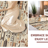 Ultra Soft Area Rug, Non Slip, Stain Resistant, Washable Area Rugs for Living Room, Bedroom, Textured Geometric Earth Tone(Brown)