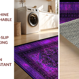 Ultra Soft Area Rug, Non Slip, Stain Resistant, Washable Area Rugs for Living Room, Bedroom, Energetic Pink and Black Theme(Purple)