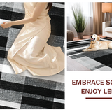 Ultra Soft Area Rug, Non Slip, Stain Resistant, Washable Area Rugs for Living Room, Bedroom, Contemporary Contrast Stripe Featuring Bold Black And White Banding(Black)