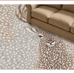 Ultra Soft Area Rug, Non Slip, Stain Resistant, Washable Area Rugs for Living Room, Bedroom, Antelope Print Neutral(Beige) - ODIKA