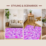 Ultra Soft Area Rug, Non Slip, Stain Resistant, Washable Area Rugs for Living Room, Bedroom, Whimsical Colorful Paw Print Aesthetic(Purple)
