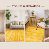 Ultra Soft Area Rug, Non Slip, Stain Resistant, Washable Area Rugs for Living Room, Bedroom, Modern Minimalist Solid Hue(Gold)