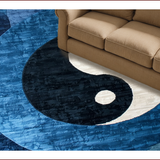 Ultra Soft Area Rug, Non Slip, Stain Resistant, Washable Area Rugs for Living Room, Bedroom, Yin Yang Circle(Blue)