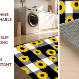 Ultra Soft Area Rug, Non Slip, Stain Resistant, Washable Area Rugs for Living Room, Bedroom, Seasonal Cheerful Sunflower Theme(Yellow)