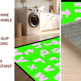 Ultra Soft Area Rug, Non Slip, Stain Resistant, Washable Area Rugs for Living Room, Bedroom, Whimsical Geometric Playtime Motif(Pink)