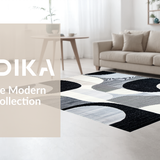 Ultra Soft Area Rug, Non Slip, Stain Resistant, Washable Area Rugs for Living Room, Bedroom, Sleek Contemporary Ripple Effect(Black)