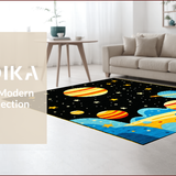 Ultra Soft Area Rug, Non Slip, Stain Resistant, Washable Area Rugs for Living Room, Bedroom, Vibrant Galactic Educational Artistry(Red)