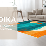 Ultra Soft Area Rug, Non Slip, Stain Resistant, Washable Area Rugs for Living Room, Bedroom, Contemporary Multicolor Swirl Design(Blue)