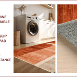 Ultra Soft Area Rug, Non Slip, Stain Resistant, Washable Area Rugs for Living Room, Bedroom, Terracotta Abstract Rainbow Motif(Brown)