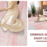 Ultra Soft Area Rug, Non Slip, Stain Resistant, Washable Area Rugs for Living Room, Bedroom, Whimsical Plush Color-Blend Style(Pink)