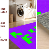 Ultra Soft Area Rug, Non Slip, Stain Resistant, Washable Area Rugs for Living Room, Bedroom, Interactive Playful Geometric Layout(Purple)