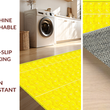 Ultra Soft Area Rug, Non Slip, Stain Resistant, Washable Area Rugs for Living Room, Bedroom, Charming Curvy Scalloped Accent(Yellow)