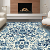 Ultra Soft Area Rug, Non Slip, Stain Resistant, Washable Area Rugs for Living Room, Bedroom, Colorful Urban Symmetrical Elements(White)