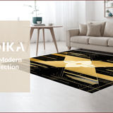 Ultra Soft Area Rug, Non Slip, Stain Resistant, Washable Area Rugs for Living Room, Bedroom, Opulent Medusa Gold Aesthetic(Gold)
