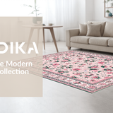 Ultra Soft Area Rug, Non Slip, Stain Resistant, Washable Area Rugs for Living Room, Bedroom, Elegant Distressed Petal Arrangement(Pink)