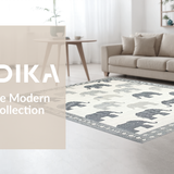 Ultra Soft Area Rug, Non Slip, Stain Resistant, Washable Area Rugs for Living Room, Bedroom, Elegant Soft-Hued Animal Motif(Gray)