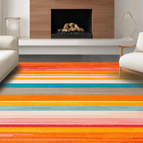 Ultra Soft Area Rug, Non Slip, Stain Resistant, Washable Area Rugs for Living Room, Bedroom, Lively Medallion Design with Earth Tones(Orange)