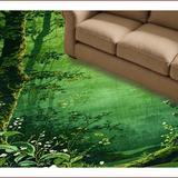 Ultra Soft Area Rug, Non Slip, Stain Resistant, Washable Area Rugs for Living Room, Bedroom, Charming Greenery Blossom Design(Green)