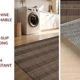 Ultra Soft Area Rug, Non Slip, Stain Resistant, Washable Area Rugs for Living Room, Bedroom, Trendy Abstract Diamond Layout(Brown)