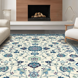 Ultra Soft Area Rug, Non Slip, Stain Resistant, Washable Area Rugs for Living Room, Bedroom, Rustic Vintage Diamond Composition(Beige)