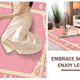 Ultra Soft Area Rug, Non Slip, Stain Resistant, Washable Area Rugs for Living Room, Bedroom, Cozy Taffeta Floral Aesthetic(Pink)