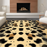 Ultra Soft Area Rug, Non Slip, Stain Resistant, Washable Area Rugs for Living Room, Bedroom, Rustic Chic Cheetah Design(Beige)