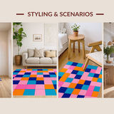 Whimsical Modernist Checkered Design(Blue)