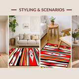 Luxurious Warm Tones Striped Fabric(Red)