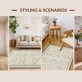 Ultra Soft Area Rug, Non Slip, Stain Resistant, Washable Area Rugs for Living Room, Bedroom, Stylish Neutral Animal Illustrations(Beige)