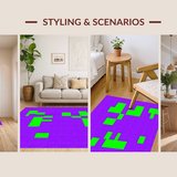Ultra Soft Area Rug, Non Slip, Stain Resistant, Washable Area Rugs for Living Room, Bedroom, Interactive Playful Geometric Layout(Purple)