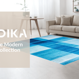 Ultra Soft Area Rug, Non Slip, Stain Resistant, Washable Area Rugs for Living Room, Bedroom, Radiant Toned Geometric Arrangement(Blue)