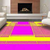 Ultra Soft Area Rug, Non Slip, Stain Resistant, Washable Area Rugs for Living Room, Bedroom, Dynamic Color Pop Design(Yellow)