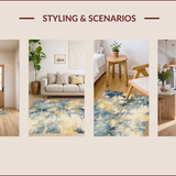 Modern Abstract Blue Yellow(Beige)