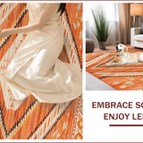 Ultra Soft Area Rug, Non Slip, Stain Resistant, Washable Area Rugs for Living Room, Bedroom, Rustic Orange Geometric Aesthetic(Orange)