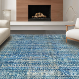 Ultra Soft Area Rug, Non Slip, Stain Resistant, Washable Area Rugs for Living Room, Bedroom, Geometric Spotted Carpet(Blue)