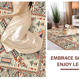 Ultra Soft Area Rug, Non Slip, Stain Resistant, Washable Area Rugs for Living Room, Bedroom, Stylish Minimalist Tribal Elements(Red)