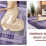 Ultra Soft Area Rug, Non Slip, Stain Resistant, Washable Area Rugs for Living Room, Bedroom, Vibrant Lattice Design Motif(Purple)