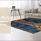 Ultra Soft Area Rug, Non Slip, Stain Resistant, Washable Area Rugs for Living Room, Bedroom, Artful Minimalist Tiger Design(Blue)