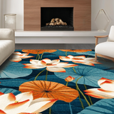 Ultra Soft Area Rug, Non Slip, Stain Resistant, Washable Area Rugs for Living Room, Bedroom, Sunny Tropical Garden Aesthetic(Orange)
