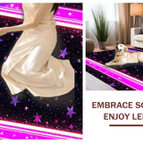 Ultra Soft Area Rug, Non Slip, Stain Resistant, Washable Area Rugs for Living Room, Bedroom, Playful Iridescent Star Motif(Black)
